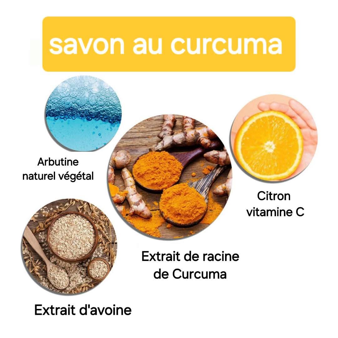 savon au curcuma, savon anti taches, soin visage naturel, savon éclat du teint.