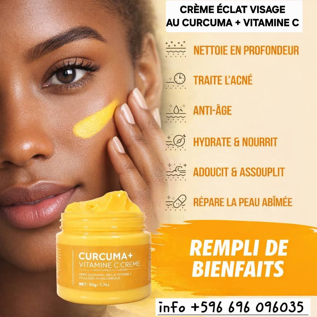 Crème au curcuma Crème visage au curcuma – Hydratation & éclat