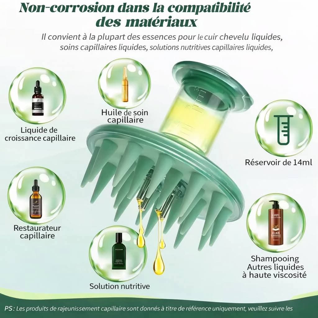 Applicateur d'huile massage du cuir chevelu