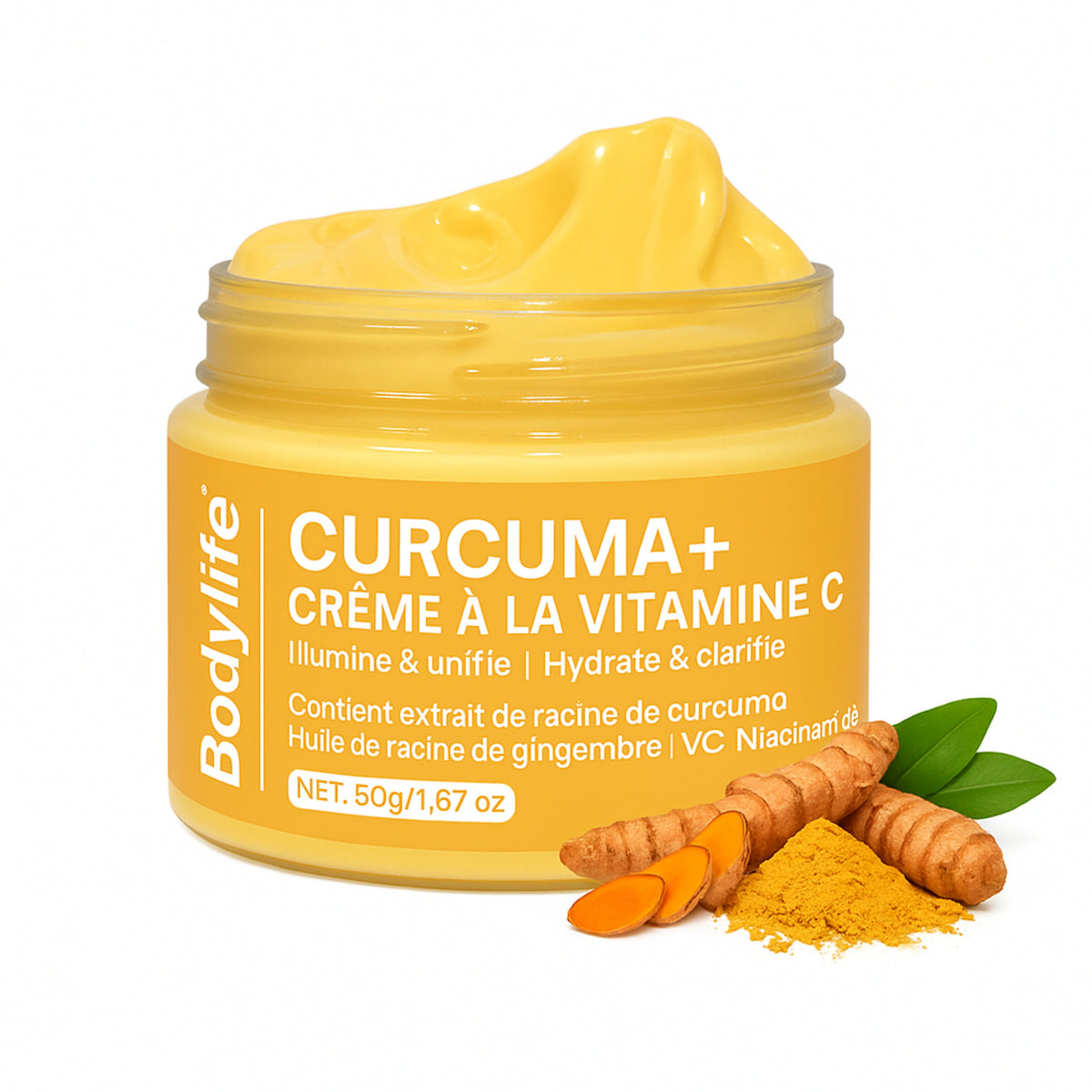 Crème au curcuma Crème visage au curcuma – Hydratation & éclat