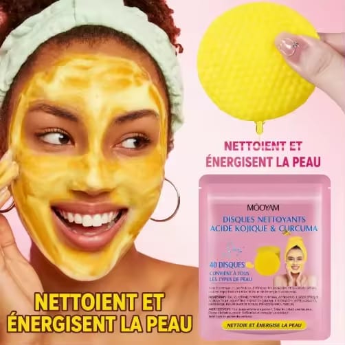 Lingettes au curcuma Lingettes nettoyantes au curcuma – Éclat & fraîcheur