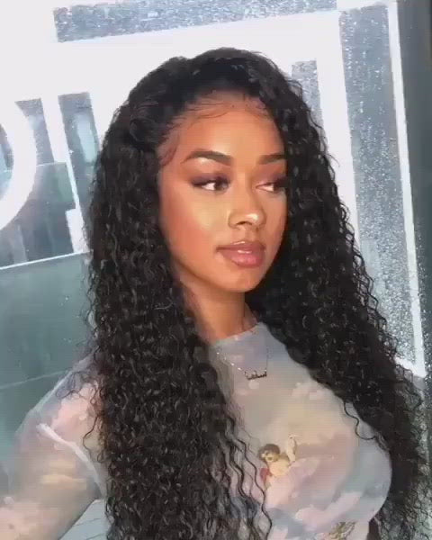 Deep curly glueless wig