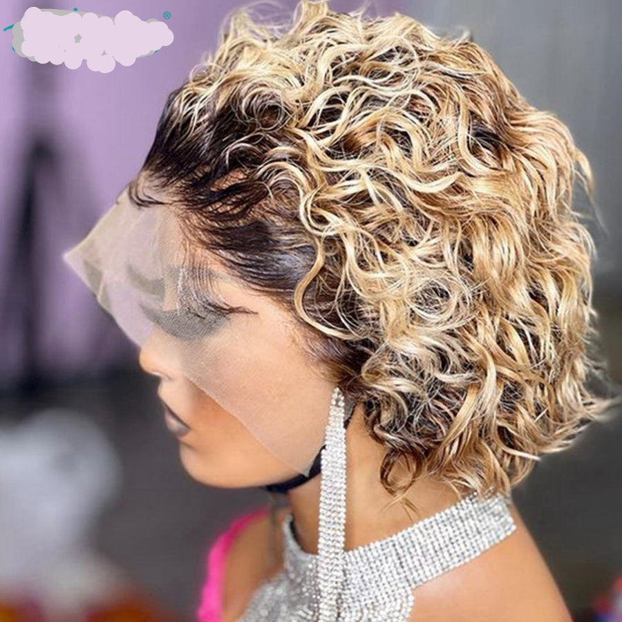 Chic Curly Frontal Pixie Wig
